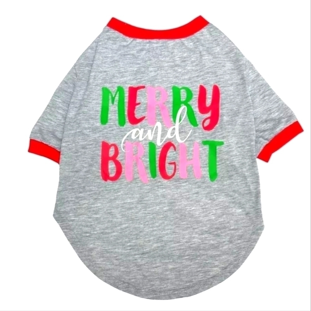 NWT Vibrant Life Holiday Merry and Bright Dog T-Shirt Size Small